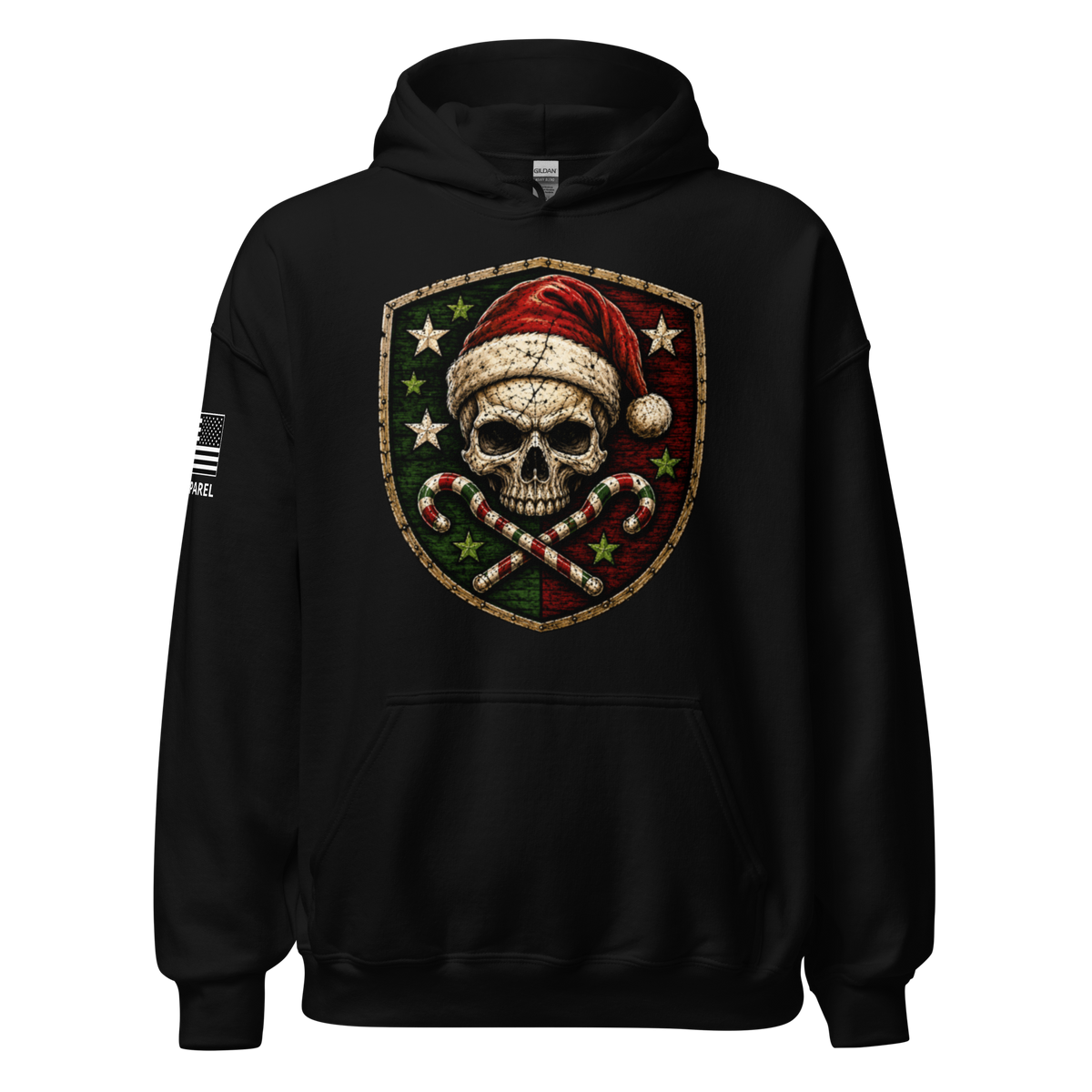 Holiday Skull Shield Hoodie